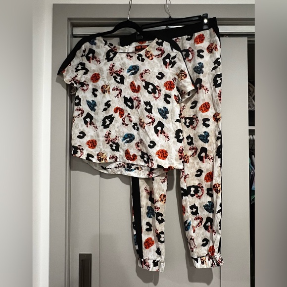 Love Tree Pants - Two piece Colorful Leopard Print Set
